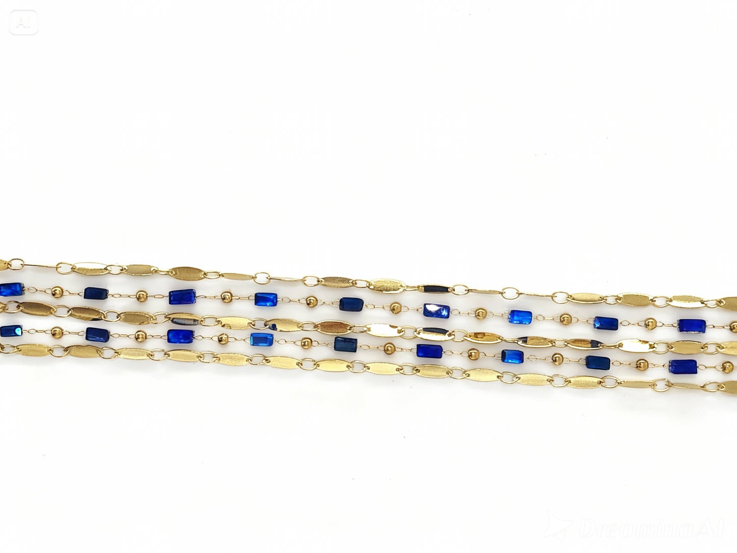 Bracelet "Eclat Bleu" en acier inoxydable et pierres naturelles bleu nuit