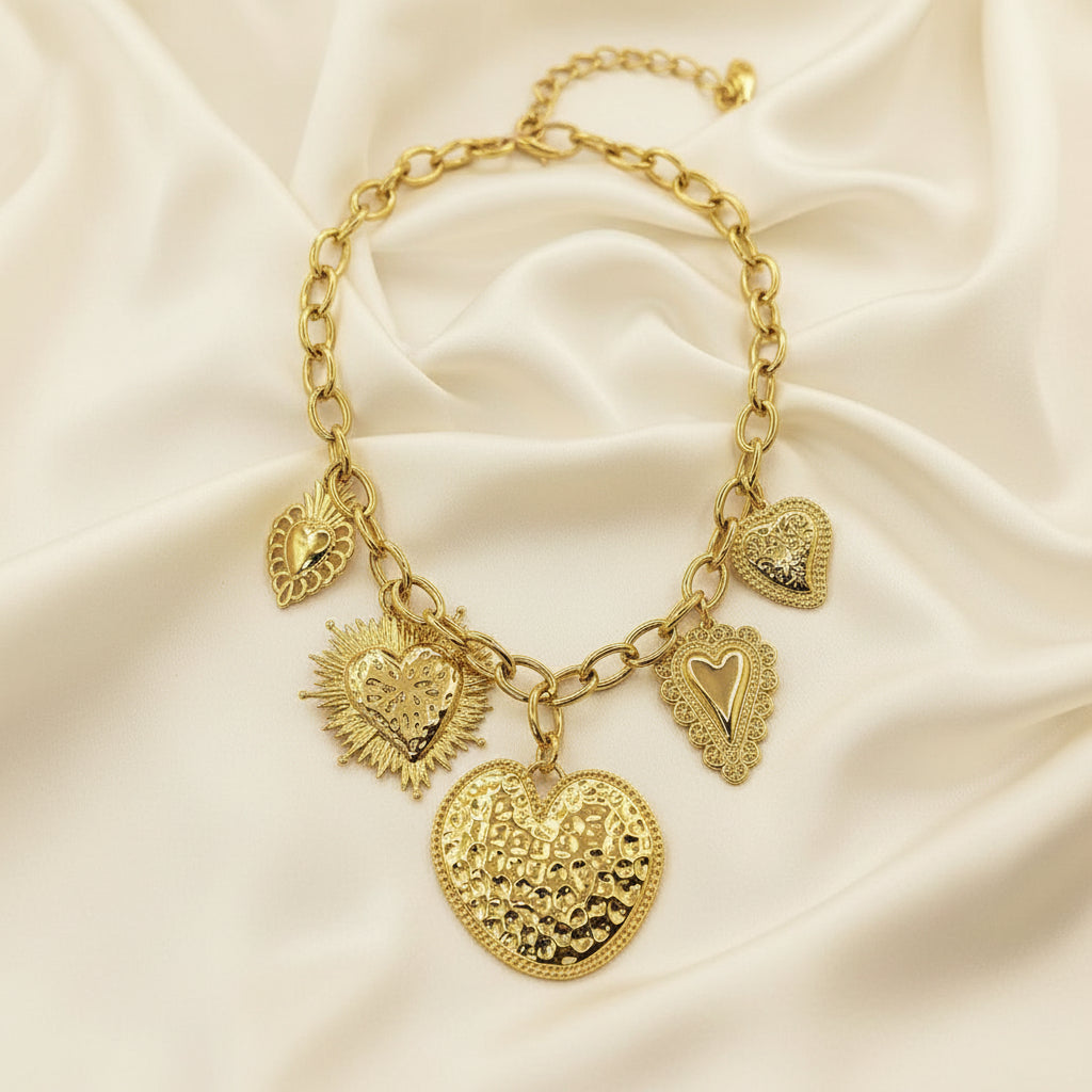 Collier cœurs Aurore en acier inoxydable Milé Mila