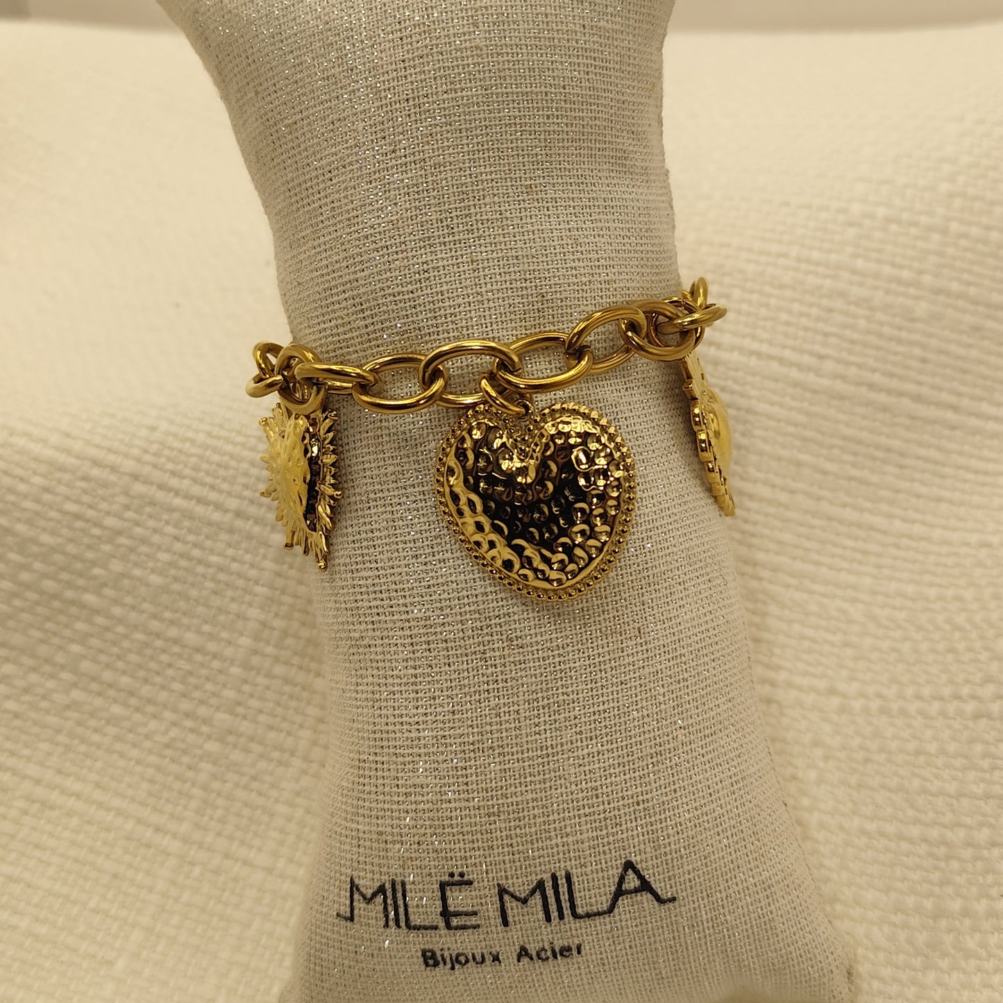 Bracelet Aurora doré cœur sacrée MILE MILA