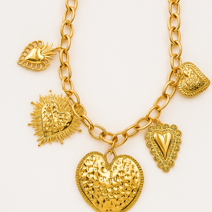 Collier cœurs Aurore en acier inoxydable Milé Mila