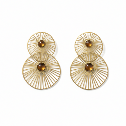 Boucles d'oreilles Cheyenne avec pierres naturelles œil de tigre