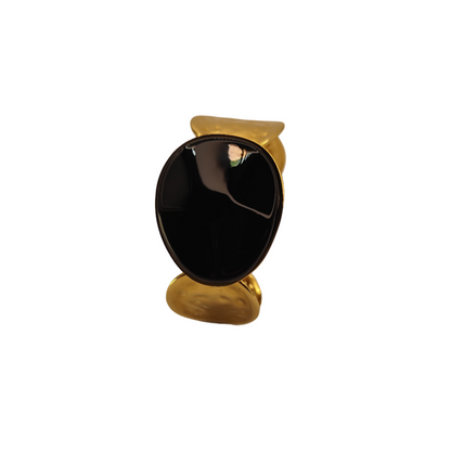 Bracelet manchette Suzy doré et pierre noire signé Milé Mila