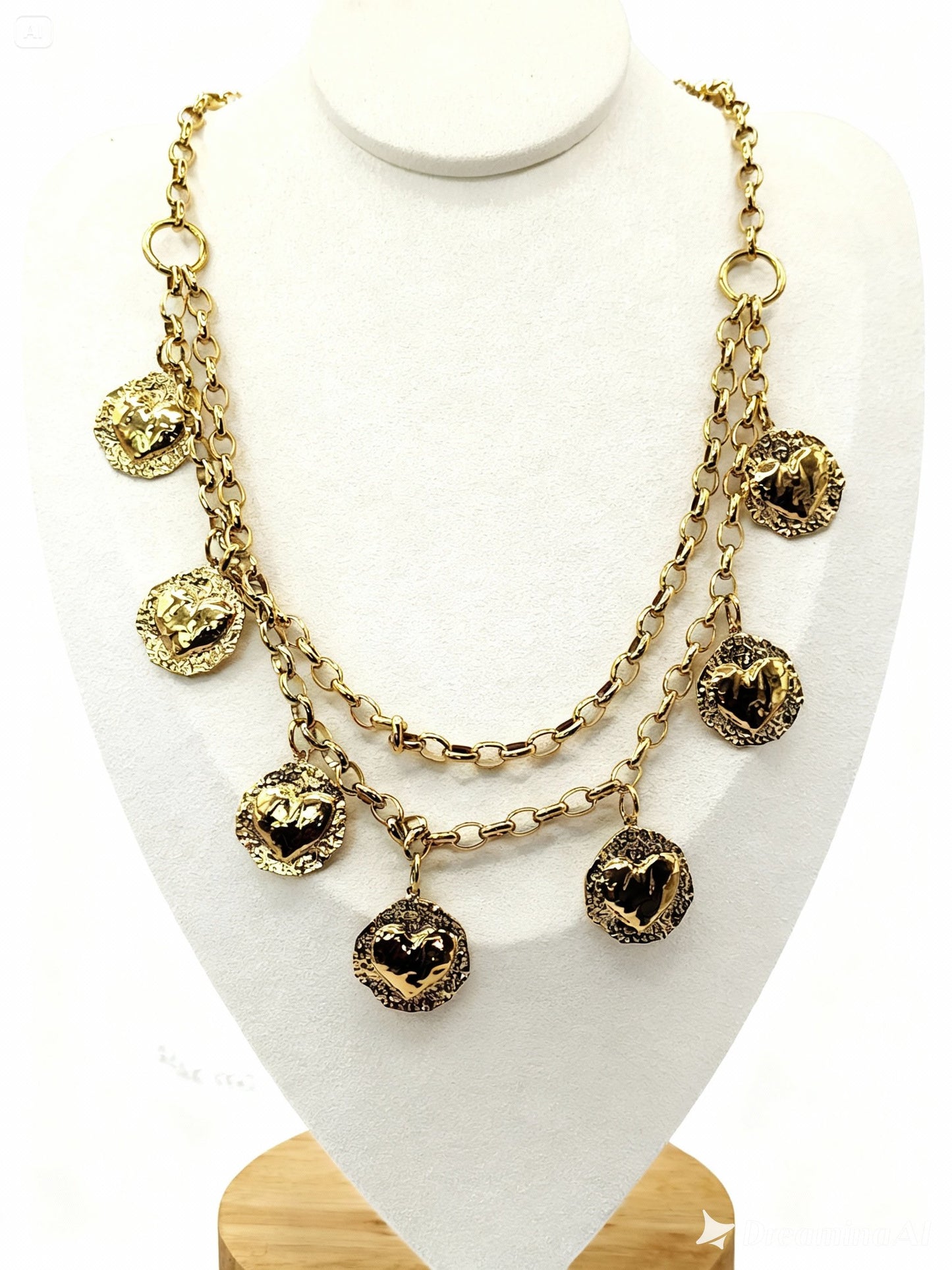 Sautoir "Aurora" en acier inoxydable doré MILE MILA