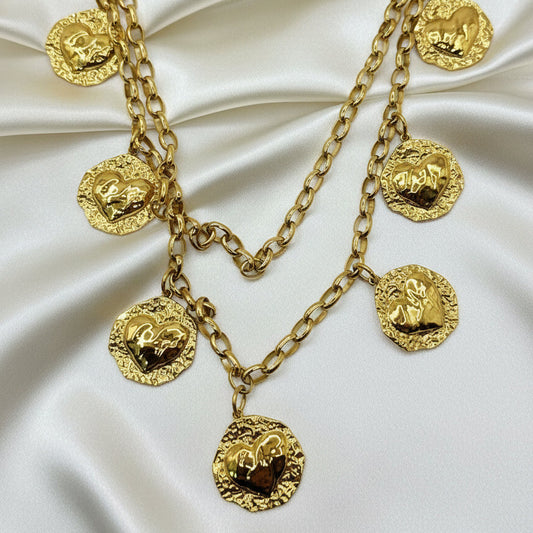 Sautoir "Aurore" en acier inoxydable doré MILE MILA