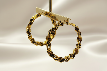 Créoles Emy torsadées   en acier inoxydable signé MILE MILA