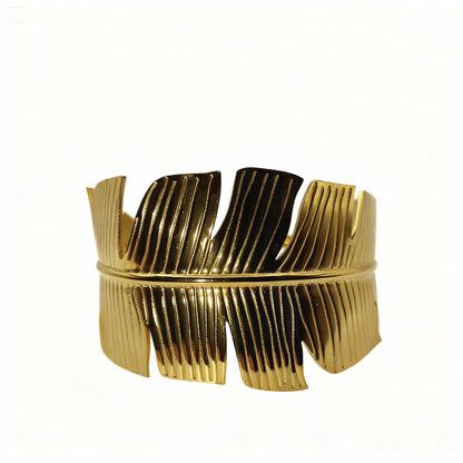 Bracelet Artémis manchette feuille doré