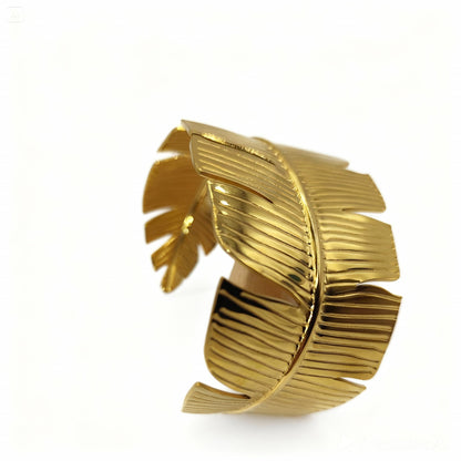 Bracelet Artémis manchette feuille doré