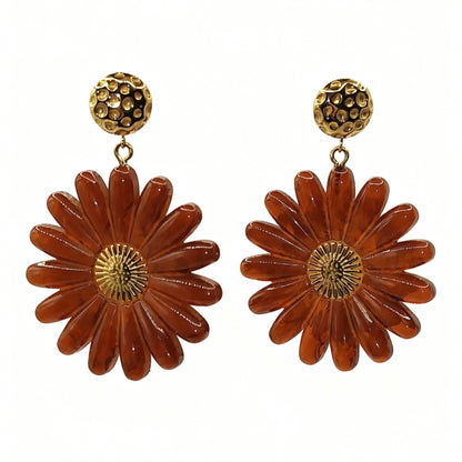 boucles d' oreilles Sabrina en résine et acier inoxydable