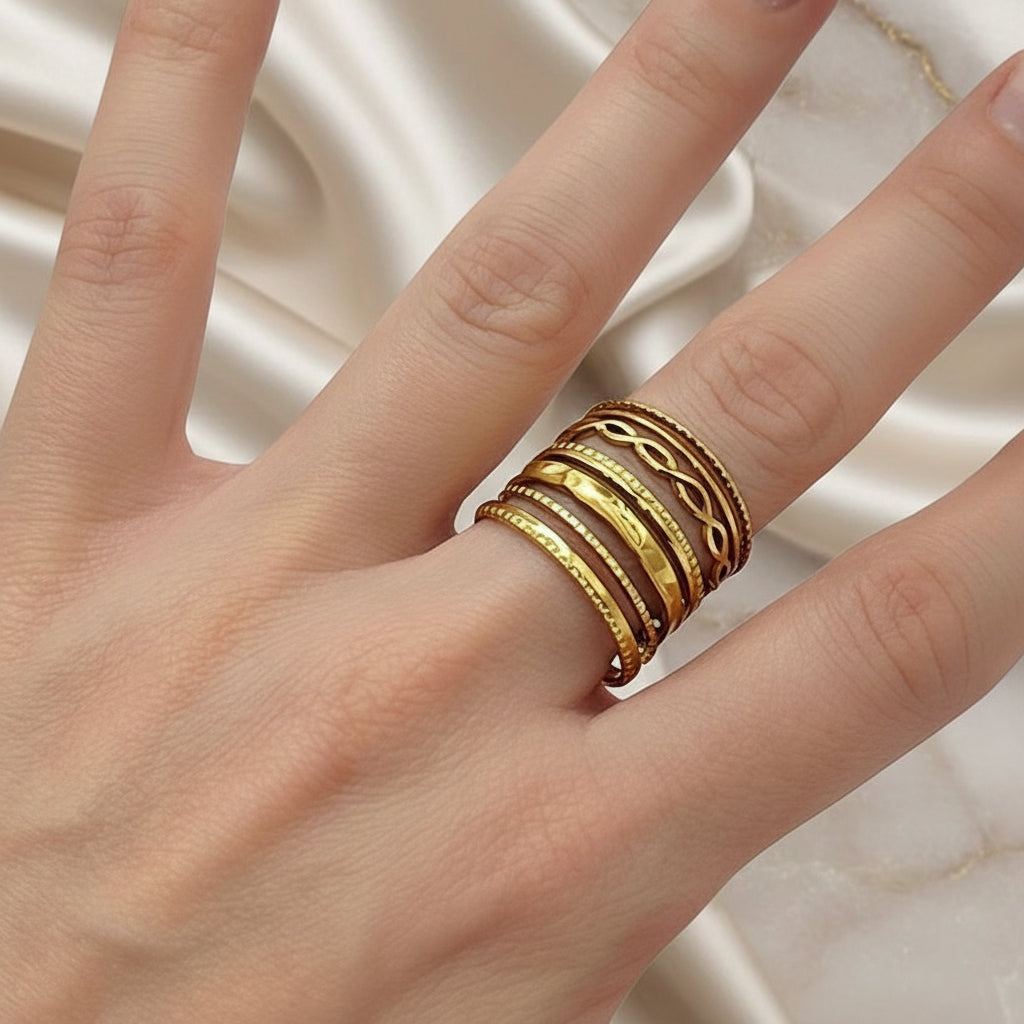 Bague Jasmine MILE MILA en acier inoxydable