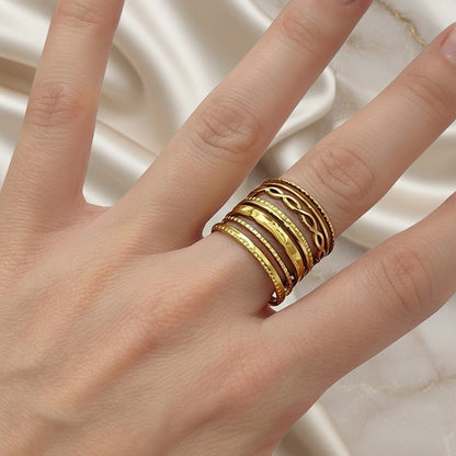 Bague Jasmine MILE MILA en acier inoxydable