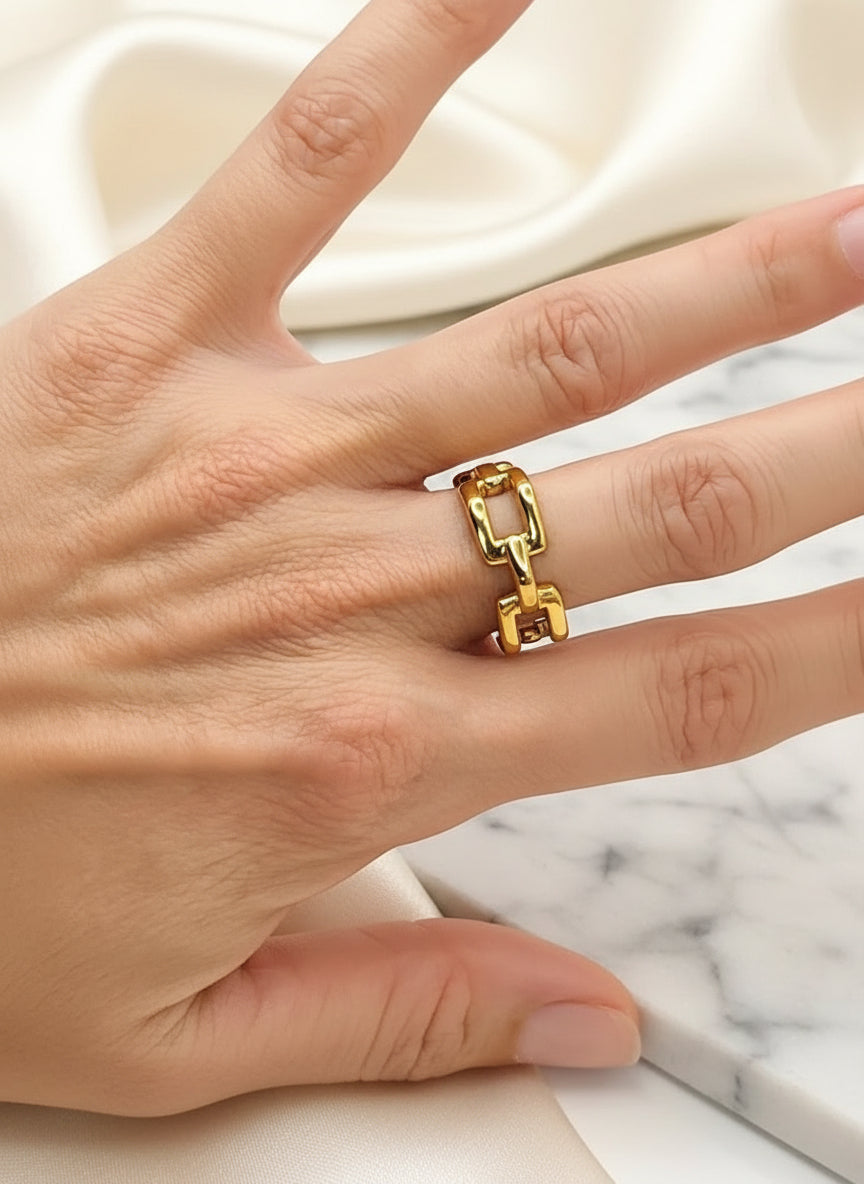 Bague Clara maillons  doré MILE MILA