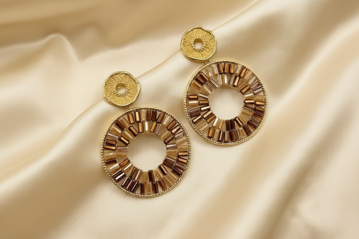 Boucles d'oreilles kary ethnique en acier inoxydable et ses perles tubulaires