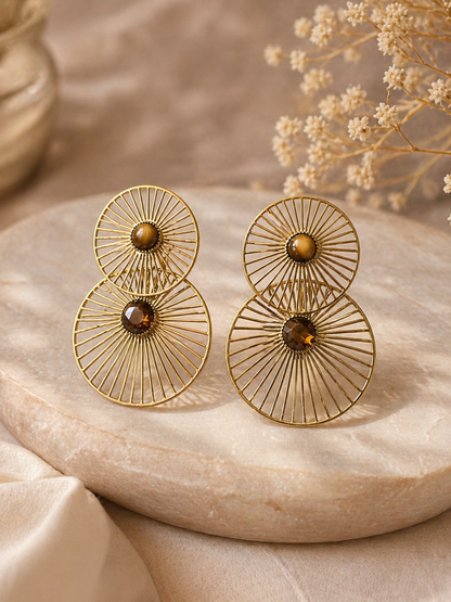 Boucles d'oreilles Cheyenne avec pierres naturelles œil de tigre