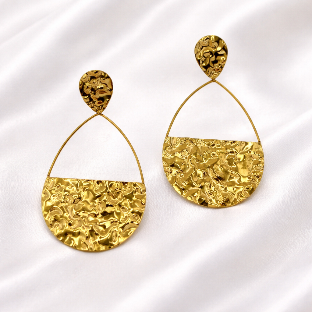 Boucles d'oreilles Sarah signé Milé Mila en acier inoxydable doré